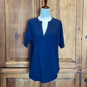 NWT Bordeaux Anthropologie Cotton Navy Blue Comfy Shirt Sz. XS